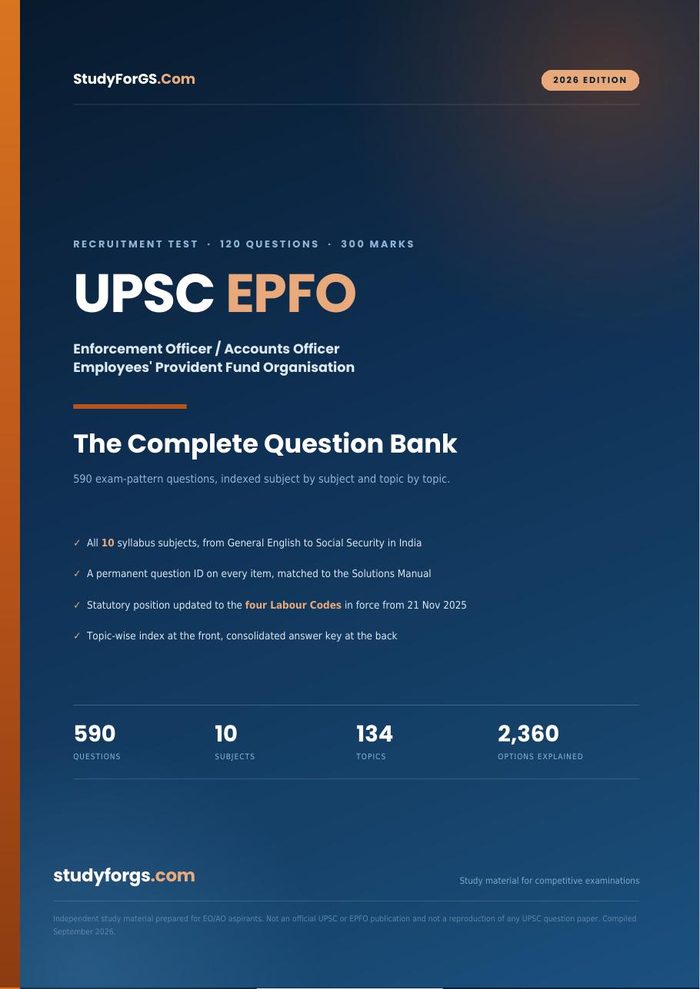 UPSC EPFO EO/AO — Question Bank + Solutions (English) - PDF preview