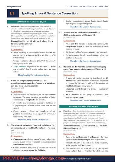 UPSC EPFO Solved PYQs - General English chapter with explanations