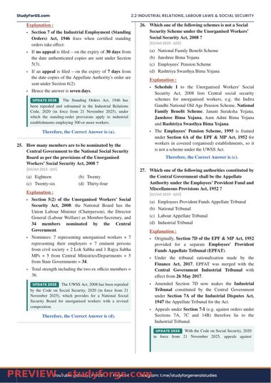 UPSC EPFO Solved PYQs - Labour Laws & Social Security chapter